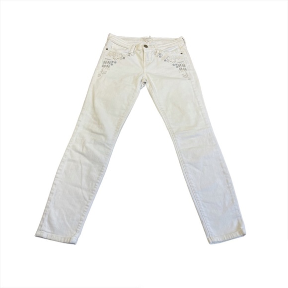 Current/Elliott The  Stiletto in Dirty White with Embroidery Sz 26 - Picture 3 of 16